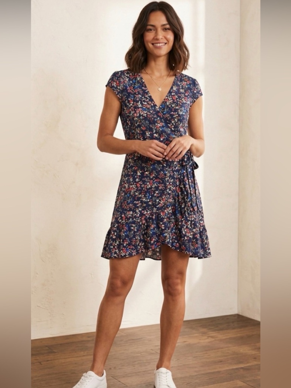 J. Crew Floral Faux Wrap Mini Dress - Size 8